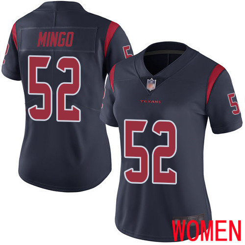 Houston Texans Limited Navy Blue Women Barkevious Mingo Jersey NFL Football #52 Rush Vapor Untouchable